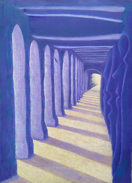 Painting titled "captivating vaults" by Georges Szmalc, Original Artwork, Pastel