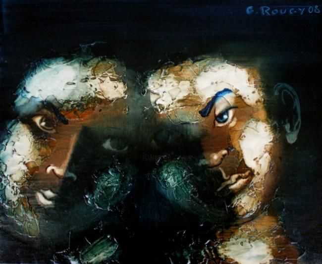 Peinture intitulée "Tendresse" par Georges Rougy, Œuvre d'art originale, Huile