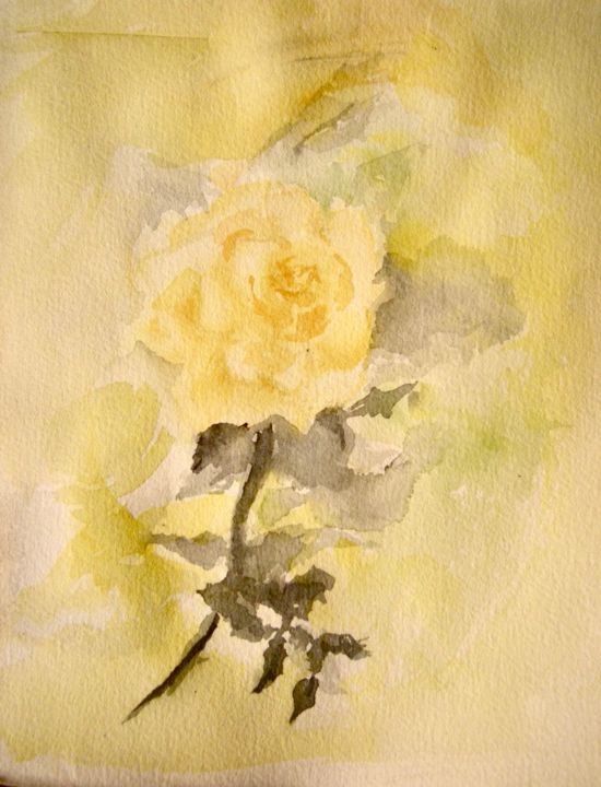 Painting titled "Rose" by Getagruia, Original Artwork, Watercolor