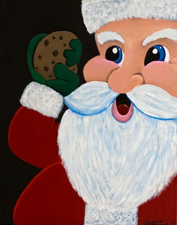 Pintura intitulada "Santa Claus" por George Toups, Obras de arte originais, Acrílico