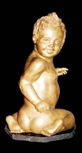 Sculpture titled "Golden Child" by Georgette Schwantes, Original Artwork, Stone
