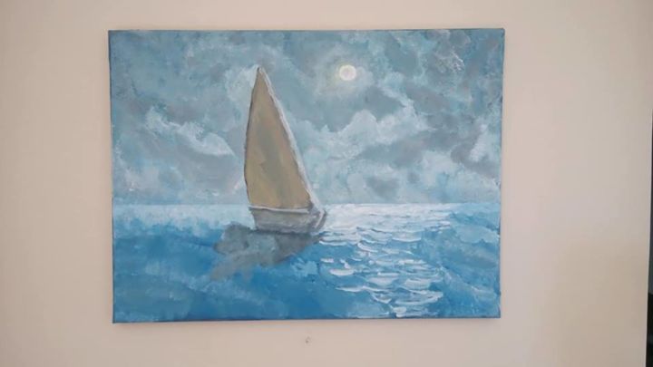 Painting titled "Sail boat" by George M., Original Artwork, Acrylic