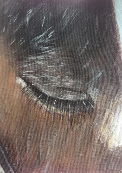Painting titled "Horse's Eye" by Georgie Brackenbury, Original Artwork, Acrylic