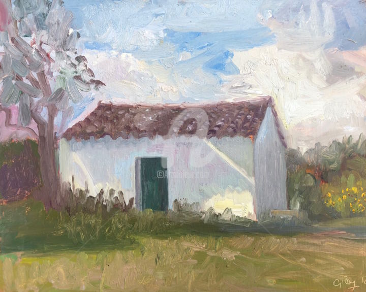 Painting titled "Olive Orchard, Olha…" by Georgina Rey, Original Artwork, Oil