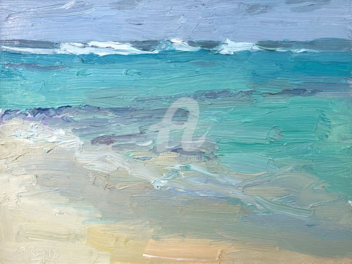 Painting titled "Sea Study II" by Georgina Rey, Original Artwork, Oil