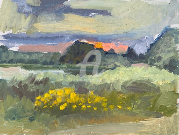 Peinture intitulée "Sunsetting, Frensha…" par Georgina Rey, Œuvre d'art originale, Huile