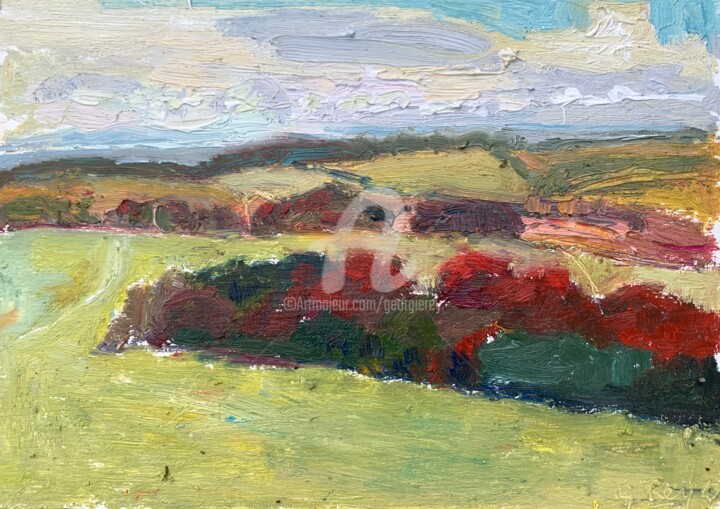Malerei mit dem Titel "Buster Hill, Autumn" von Georgina Rey, Original-Kunstwerk, Öl