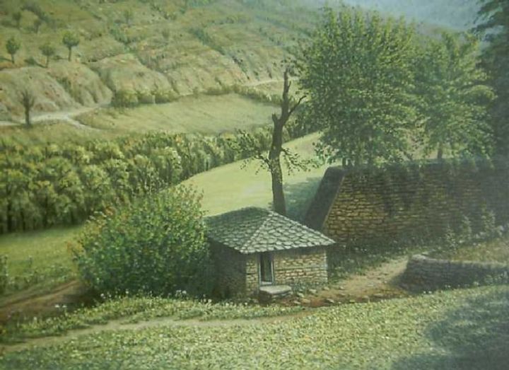 Painting titled "The Old Mill" by Georgi Shishkov, Original Artwork, Oil