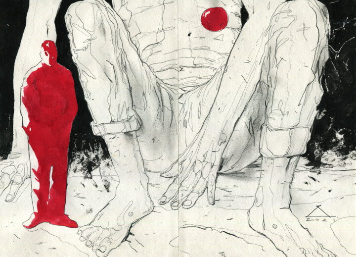 Dessin intitulée "Person'a" par Georgy Stork, Œuvre d'art originale, Crayon