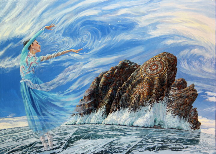 Pittura intitolato "Baikal wind" da Georgii Ineshin (Georgy Ineshin Gotcha), Opera d'arte originale, Olio