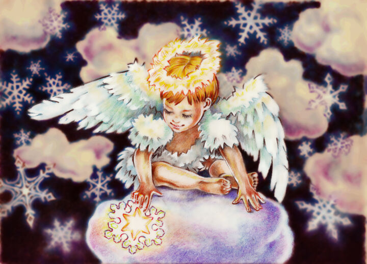 Картина под названием "Ангел" - Георгий Инешин (Georgy Ineshin / GOTCHA), Подлинное произведение искусства