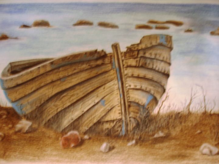 Peinture intitulée "old-boat.jpg" par Vasilis Giannakopoulos, Œuvre d'art originale