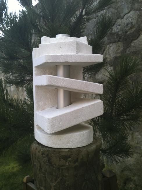 Escultura titulada "Support de lampe co…" por Gepsy, Obra de arte original, Piedra