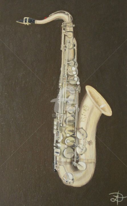 Painting titled "Саксофон" by Daria Nesterova, Original Artwork, Oil