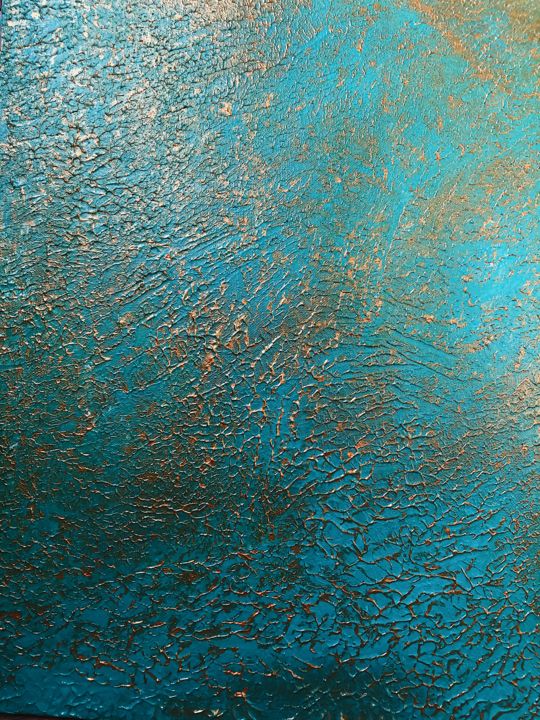 Pintura intitulada "Golden blue" por Llum, Obras de arte originais, Acrílico