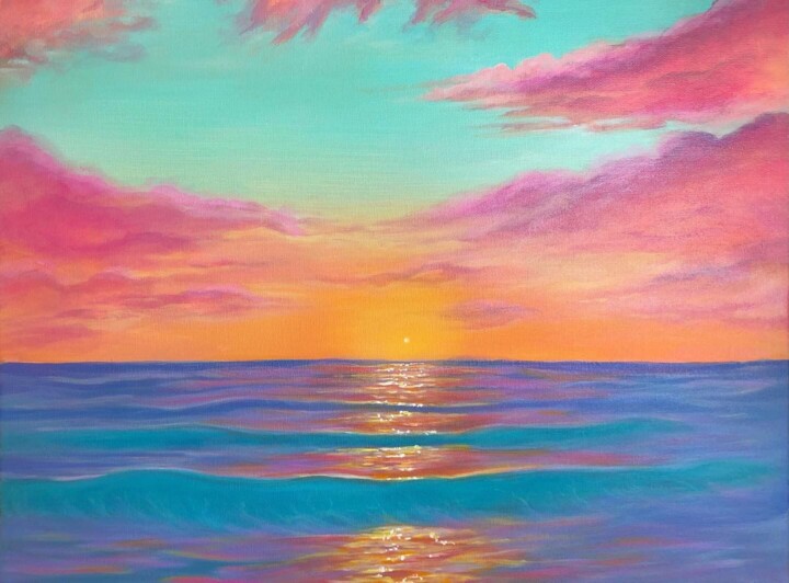 Pintura intitulada "Sunset" por Llum, Obras de arte originais, Acrílico