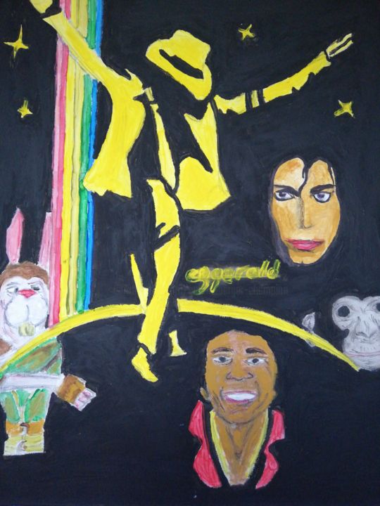 Painting titled "Michael Jackson" by Gerald Berger-Champion, Original Artwork, Acrylic