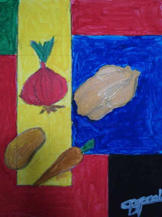 Painting titled "Kitchen artwork 3" by Gerald Berger-Champion, Original Artwork, Acrylic