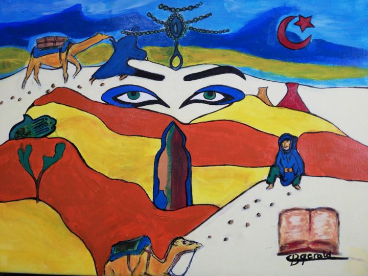 Painting titled "Marroccan desert" by Gerald Berger-Champion, Original Art, Acrylic