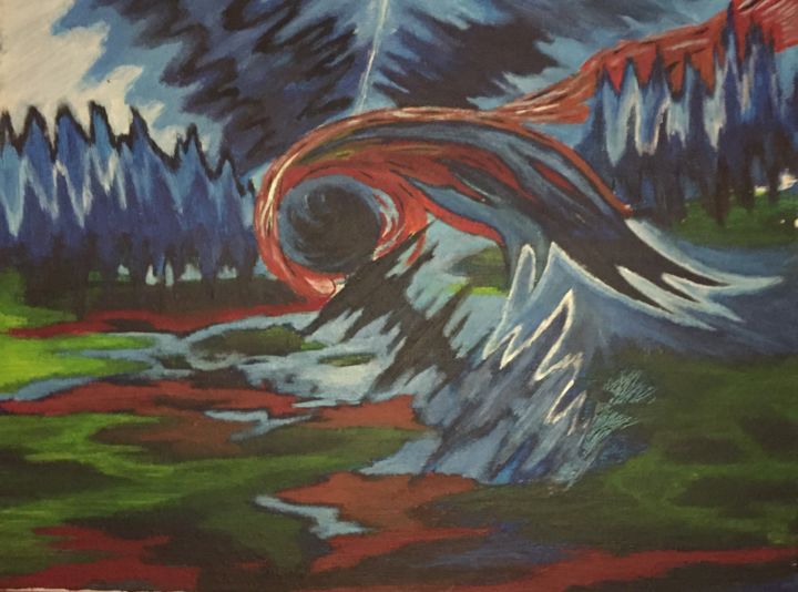 Malerei mit dem Titel "Wormhole" von Gerald Deering, Original-Kunstwerk, Acryl