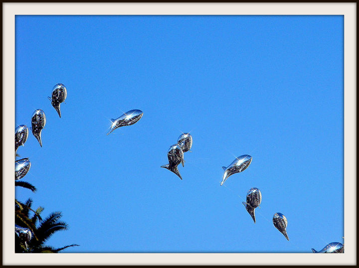 Fotografia intitulada "Poissons volants au…" por Gérald Guillotte, Obras de arte originais