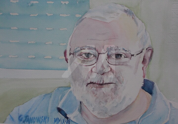 Pintura titulada "retrato" por Gérald Janowski, Obra de arte original, Acuarela