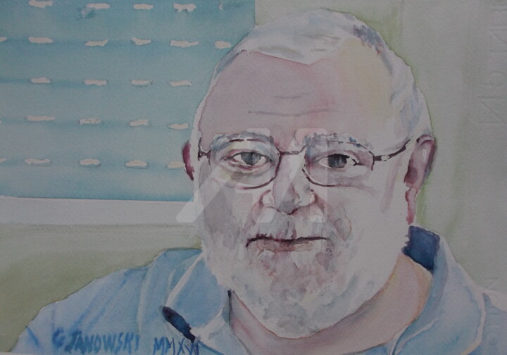 Peinture intitulée "retrato" par Gérald Janowski, Œuvre d'art originale, Aquarelle