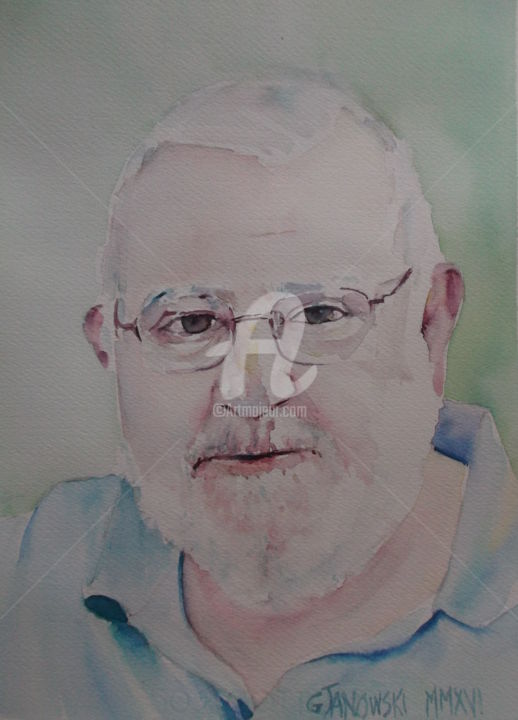 "Portrait d'homme" başlıklı Tablo Gérald Janowski tarafından, Orijinal sanat, Suluboya