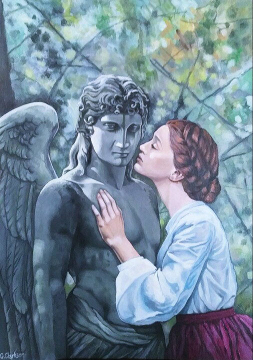 Schilderij getiteld "Stone Angel" door Geraldine Clarkson, Origineel Kunstwerk, Acryl