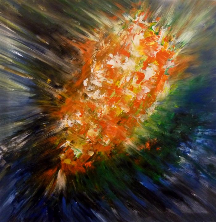 Painting titled "VISION - Abstrait -…" by Géraldine Ferrin, Original Artwork, Acrylic