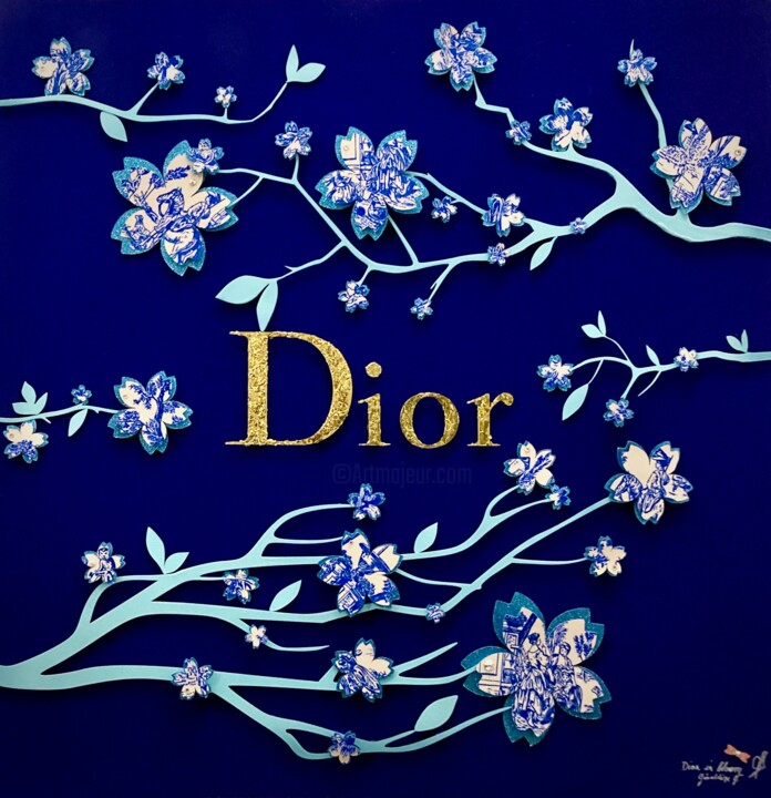 Peinture intitulée "Dior in bloom" par Géraldine G., Œuvre d'art originale, Acrylique Monté sur Panneau de bois