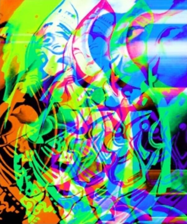 Digitale Kunst getiteld "Mirror 1" door Géraldine Painting, Origineel Kunstwerk, Digitaal Schilderwerk