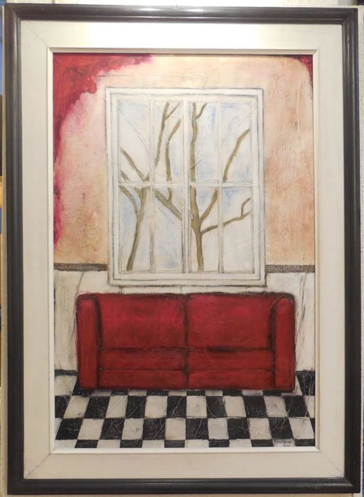 Peinture intitulée "New sofa" par Géraldine Rey-Deschamps, Œuvre d'art originale