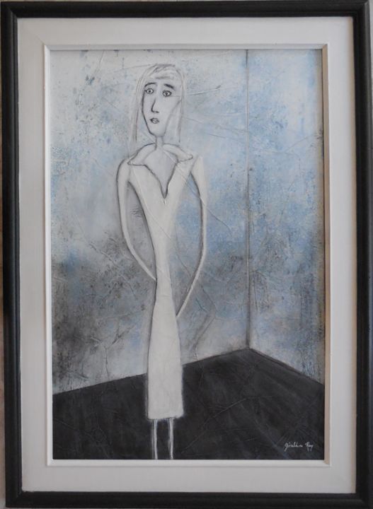 Peinture intitulée "La Chambre Bleue" par Géraldine Rey-Deschamps, Œuvre d'art originale, Acrylique