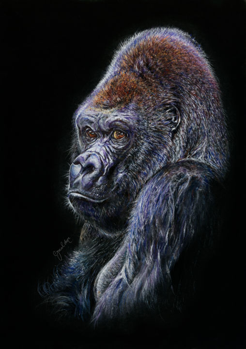 Drawing titled "Not Many of Us Left" by Geraldine Simmons, Original Art, Pastel