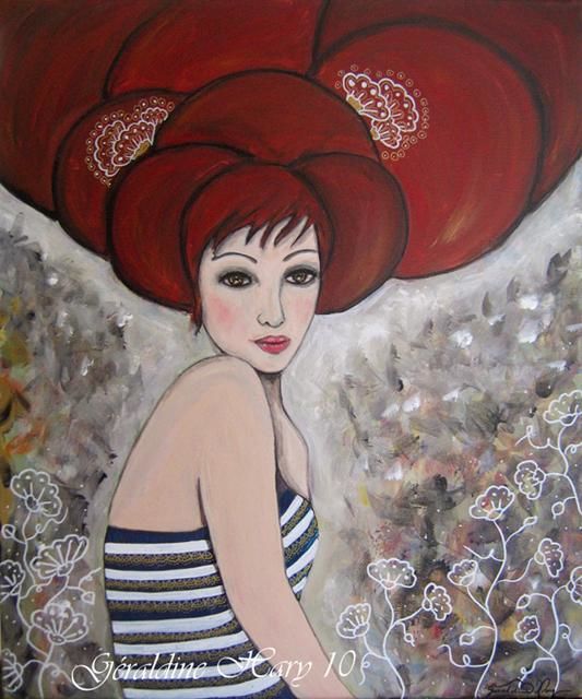 Painting titled "Lady Dream" by Géraldine Hary, Original Artwork