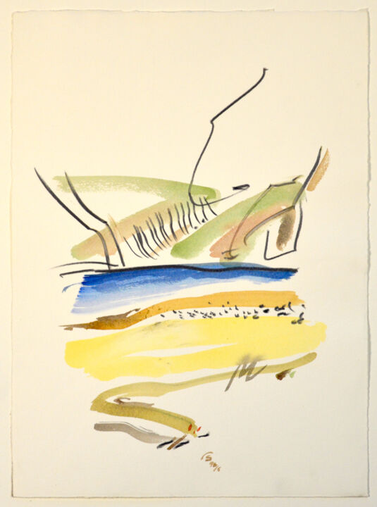 Ζωγραφική με τίτλο "Abstracted Aquarell…" από Gerald-M. S., Αυθεντικά έργα τέχνης, Ακουαρέλα