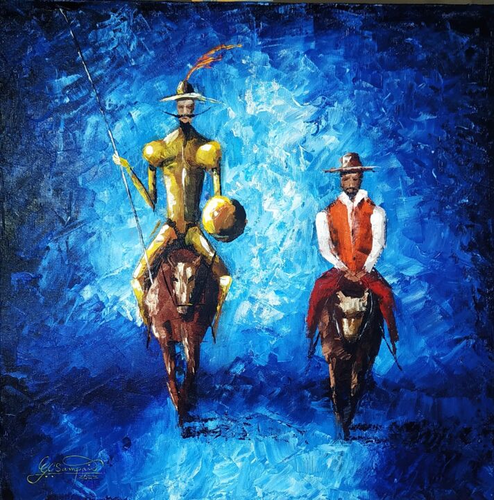 Pintura intitulada "Dom Quixote" por Geraldo Sampaio, Obras de arte originais, Óleo