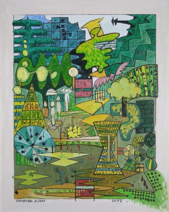 Painting titled "Compton Acres" by Gerald Shepherd F.F.P.S., Original Artwork, Oil