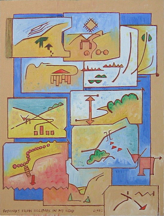 Peinture intitulée "Postcard From Holid…" par Gerald Shepherd F.F.P.S., Œuvre d'art originale, Huile