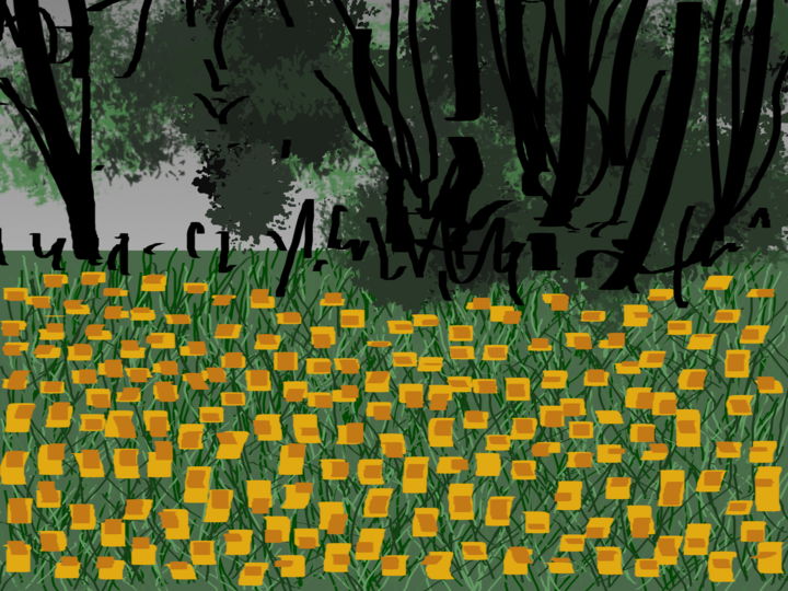 Digital Arts titled "Daffodils" by Gerald Shepherd F.F.P.S., Original Artwork, Digital Painting