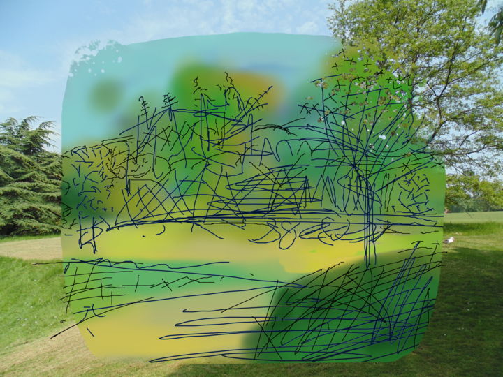 Digital Arts titled "Superposed Landscap…" by Gerald Shepherd F.F.P.S., Original Artwork, Digital Painting