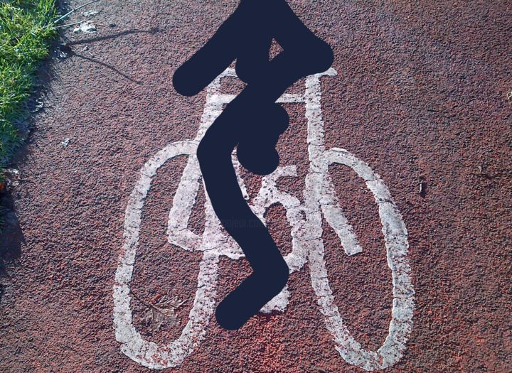「Riding A Bike Even…」というタイトルのデジタルアーツ Gerald Shepherd F.F.P.S.によって, オリジナルのアートワーク, デジタル絵画