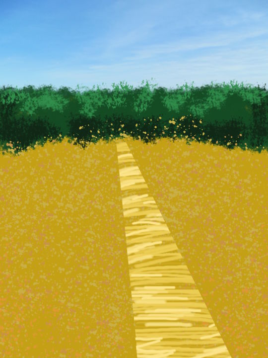 Digital Arts titled "Path Through A Corn…" by Gerald Shepherd F.F.P.S., Original Artwork, Digital Painting