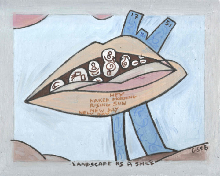 「Landscape As A Smile」というタイトルの絵画 Gerald Shepherd F.F.P.S.によって, オリジナルのアートワーク, オイル