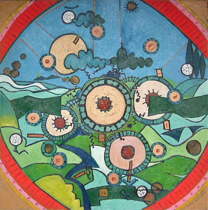 Painting titled "Ancient Shield Whic…" by Gerald Shepherd F.F.P.S., Original Artwork, Oil