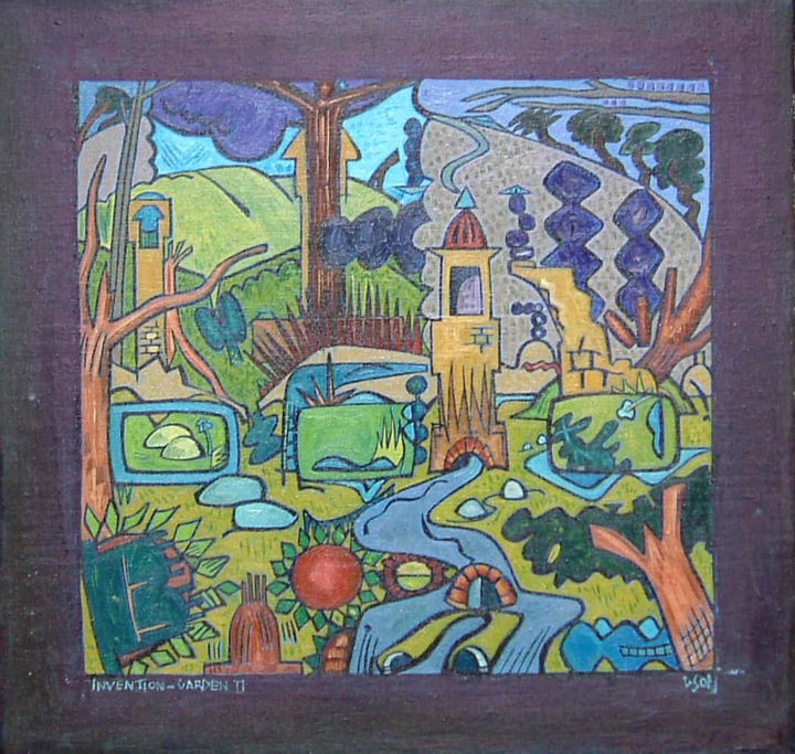 Painting titled "Invention - Garden 2" by Gerald Shepherd F.F.P.S., Original Artwork, Oil