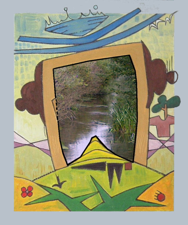 Colagens intitulada "River In A Painting" por Gerald Shepherd F.F.P.S., Obras de arte originais, Fotos