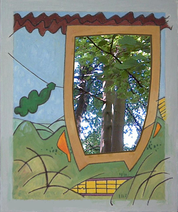 Collages titulada "Tree In A Painting" por Gerald Shepherd F.F.P.S., Obra de arte original, Fotos