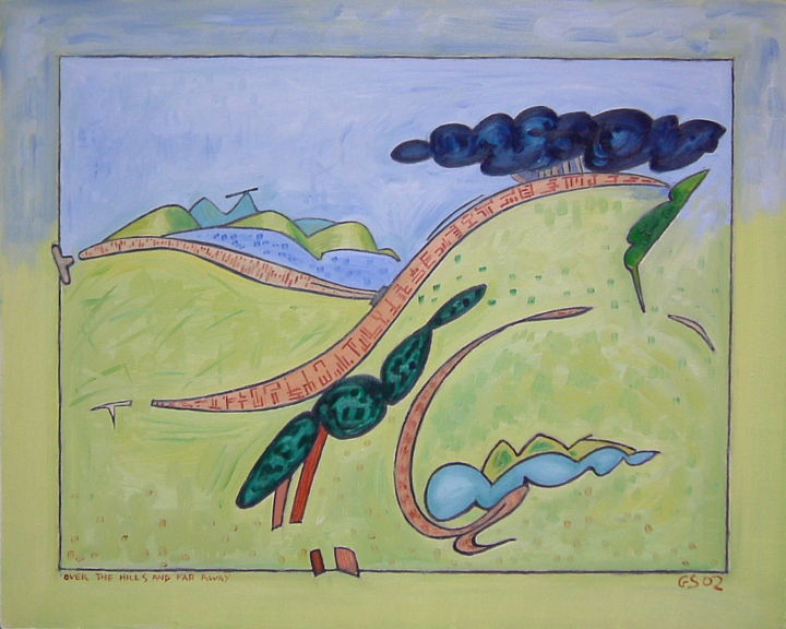 Malerei mit dem Titel "Over The Hills And…" von Gerald Shepherd F.F.P.S., Original-Kunstwerk, Öl